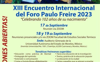 ¡Inscríbete para el XIII Encuentro Internacional del Foro Paulo Freire!